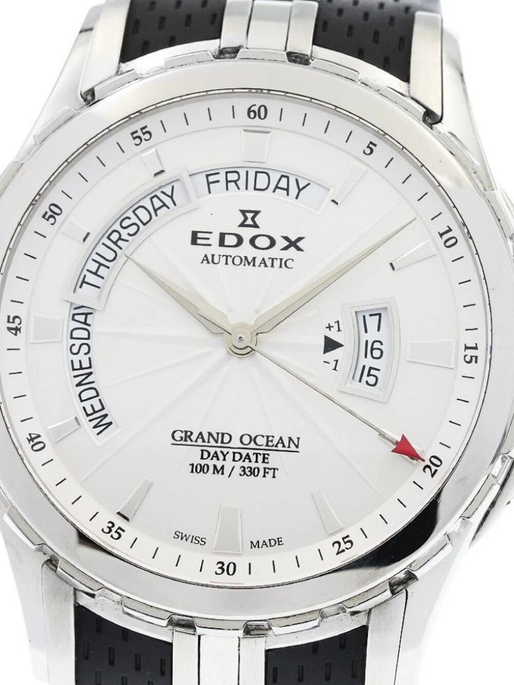 EDOX Grand Ocean 83006-3-AIN Day date Silver Dial Automatic Men's Watch_958199